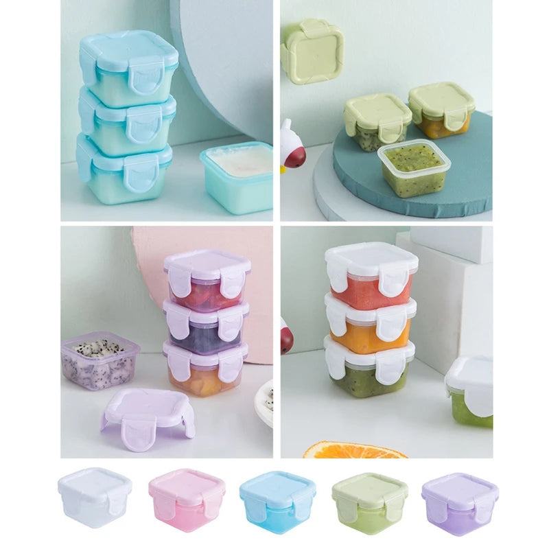 4 Pcs/Set 60Ml Baby Milk Powder Food Container Infant Snacks Feeding Storage Portable Food Freezer Fresh Cup