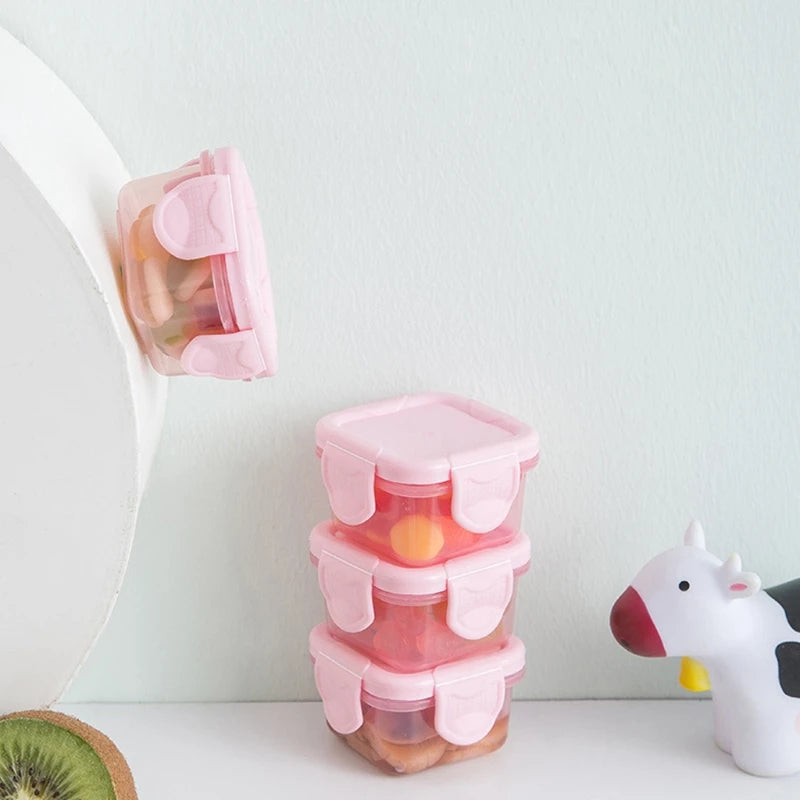 4 Pcs/Set 60Ml Baby Milk Powder Food Container Infant Snacks Feeding Storage Portable Food Freezer Fresh Cup