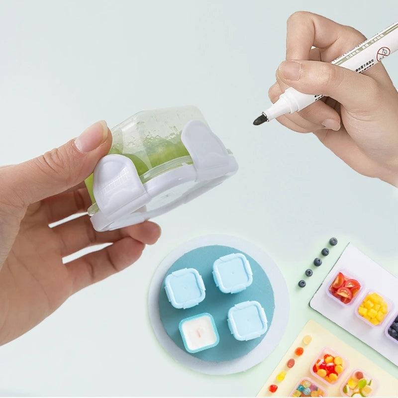 4 Pcs/Set 60Ml Baby Milk Powder Food Container Infant Snacks Feeding Storage Portable Food Freezer Fresh Cup