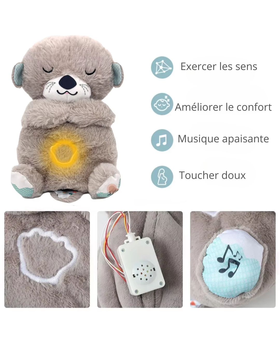 Peluche Respiration Apaisante pour Bébé – Confort et Eveil Sensoriel