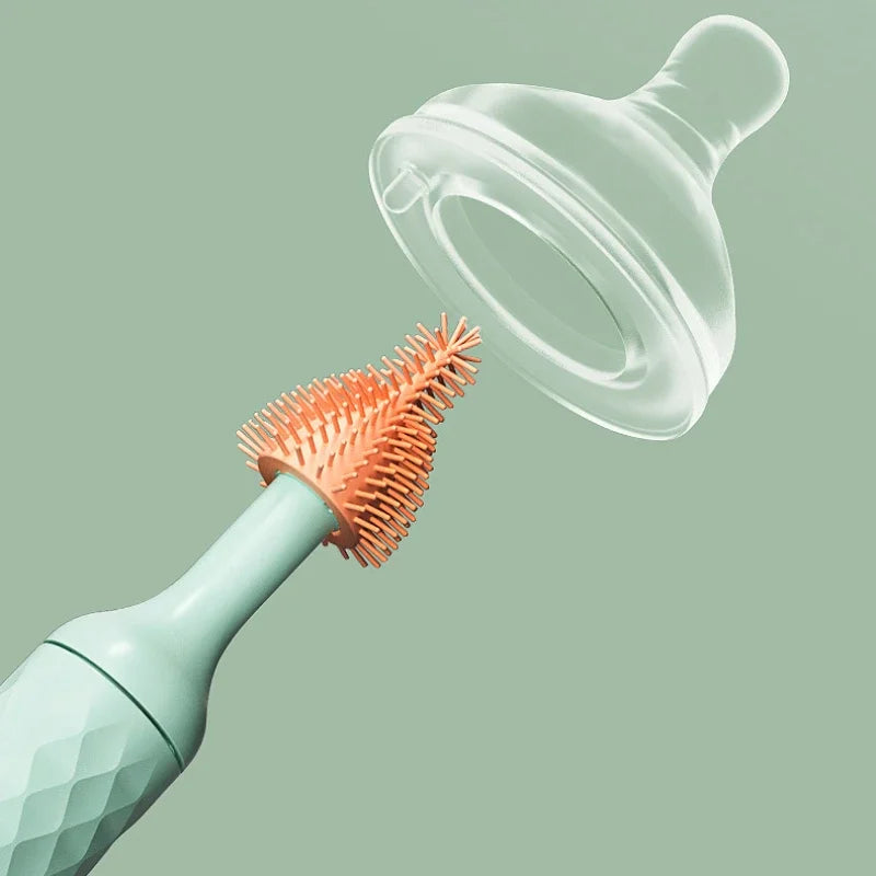 Brosse Électrique Rotative 360° en Silicone pour Biberons et Tétines – Nettoyage Facile & Rechargeable