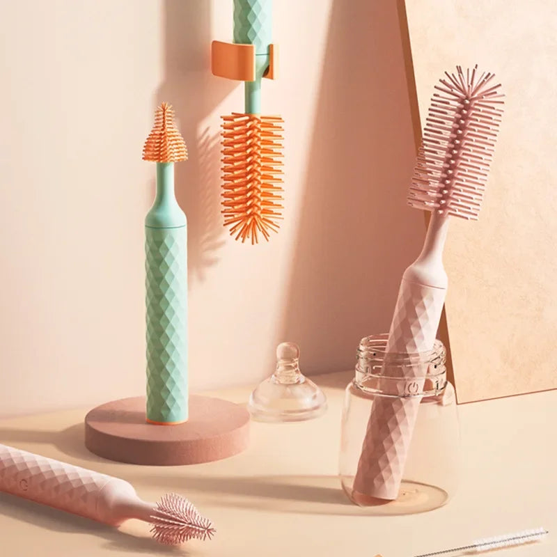 Brosse Électrique Rotative 360° en Silicone pour Biberons et Tétines – Nettoyage Facile & Rechargeable